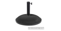 Pied de parasol en ciment gris foncé 25KG dimension 50x37cm diamètre intérieur 35/38/48mm