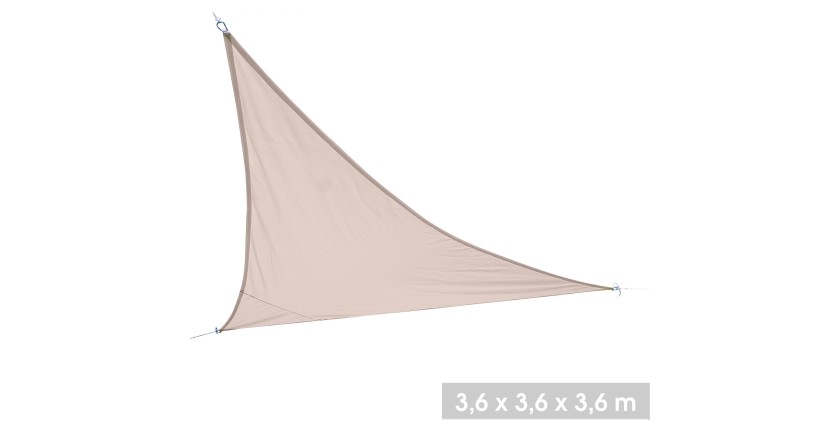 Voile d'ombrage beige dimension 360x360x360cm en polyester 160gr/m2