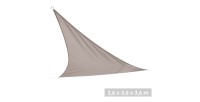 Voile d'ombrage taupe dimension 360x360x360cm en polyester 160gr/m2