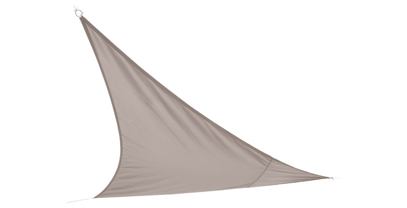 Voile d'ombrage taupe dimension 360x360x360cm en polyester 160gr/m2