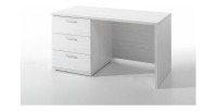 Bureau robuste pour enfant avec 3 tiroirs collection OLGA coloris blanc effet bois.