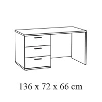Bureau robuste pour enfant avec 3 tiroirs collection OLGA coloris blanc effet bois.