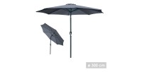 Parasol inclinable rond gris anthracite diamètre 300cm