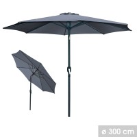 Parasol inclinable rond gris anthracite diamètre 300cm