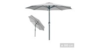 Parasol inclinable rond gris anthracite diamètre 300cm