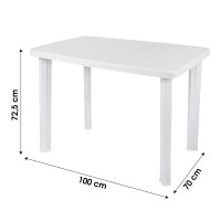 Table d'extérieur blanche en PVC dimension 100x70cm