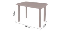 Table d'extérieur coloris taupe en PVC dimension 100x70cm
