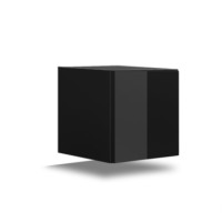 Ensemble de meubles de salon blanc et noir suspendus collection CEPTO. 256cm, 10 meubles, 10 portes, leds. Cube de couleur noir