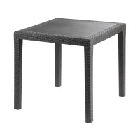 Table d'extérieur coloris gris anthracite en PVC dimension 79x79cm