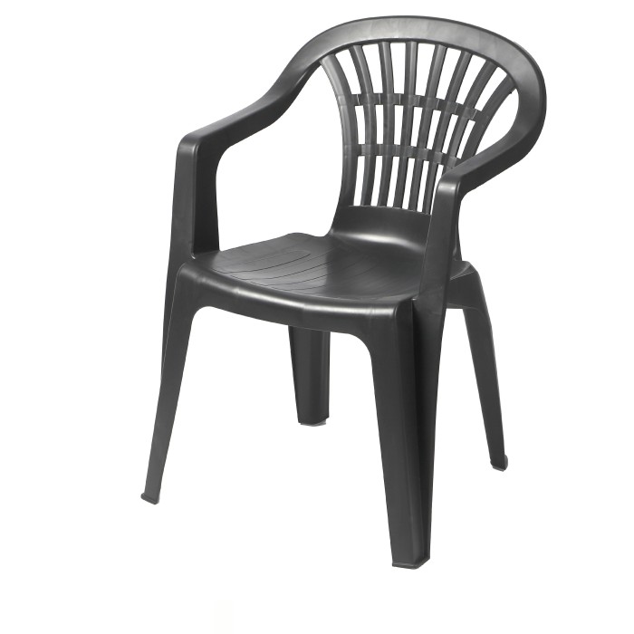Chaise de jardin coloris gris anthracite 54x52xH79cm