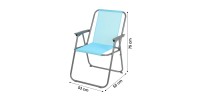 Fauteuil de jardin pliable en tissu bleu turquoise 53x55x75cm