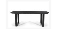 Table à manger FRANCHIA en bois massif exotique mangolia noir - L220cm