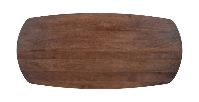 Table à manger FRANCHIA en bois massif exotique mangolia brun - L220cm