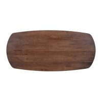 Table à manger FRANCHIA en bois massif exotique mangolia brun - L220cm