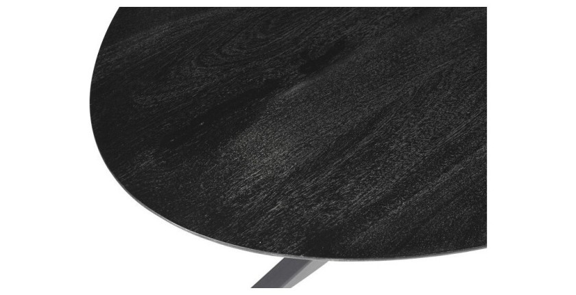 Table à manger FRANCHIA longueur 220cm en bois brut exotique mangolia noir