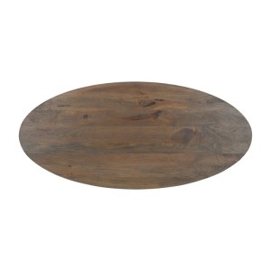 Table à manger FRANCHIA longueur 220cm en bois brut exotique mangolia vieilli