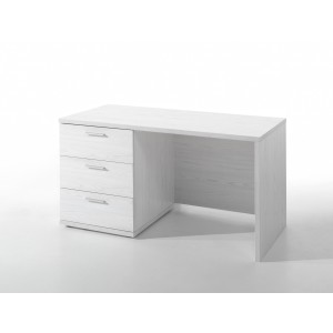 Chambre enfant, ado robuste collection OLGA, lit, armoire, bureau, commode et chevet, blanc effet bois