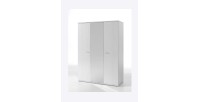 Chambre enfant, ado robuste collection OLGA, lit, armoire, bureau, commode et chevet, blanc effet bois