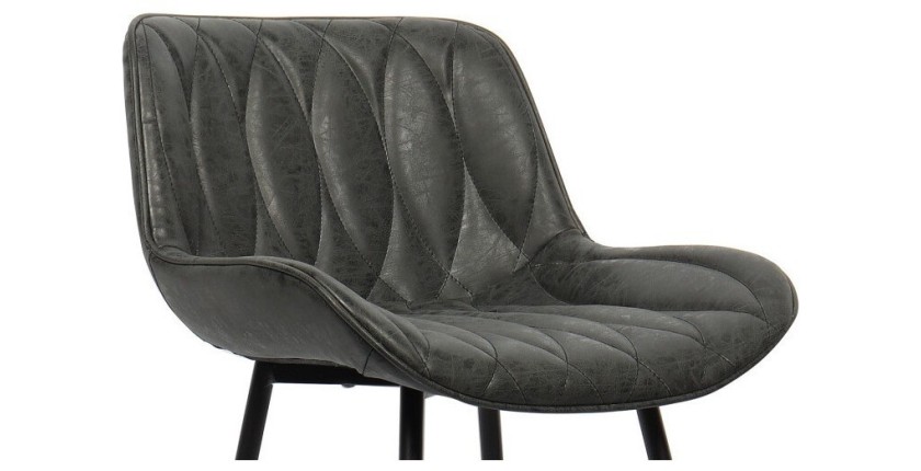Chaise de comptoir VANO PU Noir, dimensions : L48.5xH100xP51 cm