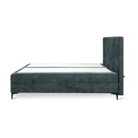 Lit boxspring 180x200 coloris émeraude avec double coffre - Collection LONDON