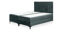 Lit boxspring 180x200 coloris émeraude avec double coffre - Collection LONDON