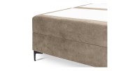 Lit boxspring 180x200 coloris sable avec double coffre - Collection LONDON