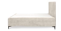 Lit boxspring 160x200 coloris beige avec double coffre - Collection LONDON