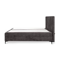 Lit boxspring 160x200 coloris anthracite avec double coffre - Collection LONDON