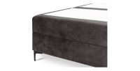 Lit boxspring 180x200 coloris anthracite avec double coffre - Collection LONDON