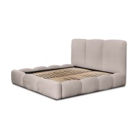 Lit coffre 180x200 coloris beige armature rembourrée - Collection DREAM