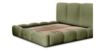 Lit coffre 140x200 coloris vert armature rembourrée - Collection DREAM