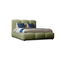 Lit coffre 160x200 coloris vert armature rembourrée - Collection DREAM