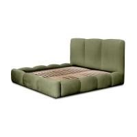 Lit coffre 160x200 coloris vert armature rembourrée - Collection DREAM