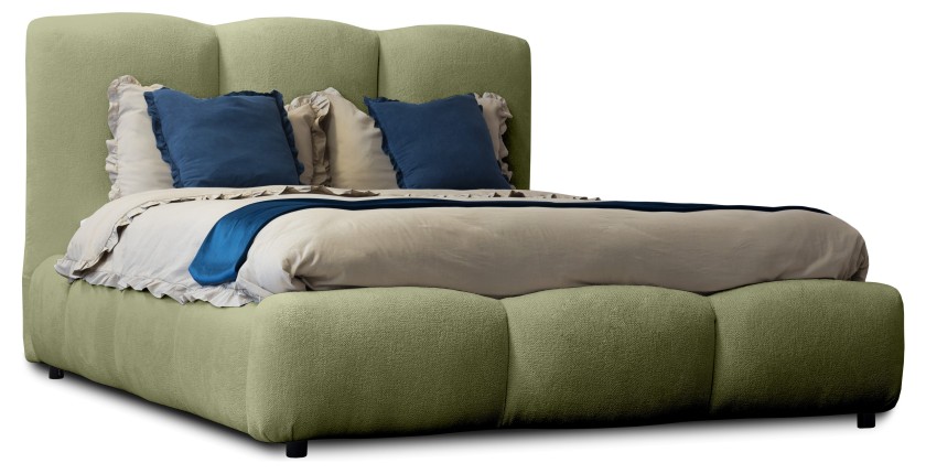 Lit coffre 180x200 coloris vert armature rembourrée - Collection DREAM