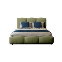 Lit coffre 180x200 coloris vert armature rembourrée - Collection DREAM