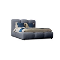 Lit coffre 180x200 gris foncé armature rembourrée - Collection DREAM