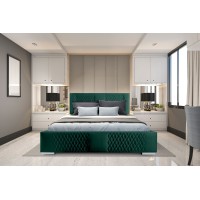 Lit coffre 180x200 coloris vert - Collection RITCHY