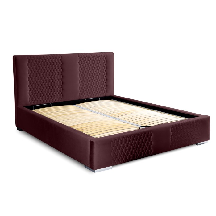 Lit coffre 140x200 coloris bordeaux - Collection RITCHY