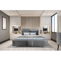 Lit coffre 180x200 coloris gris - Collection RITCHY