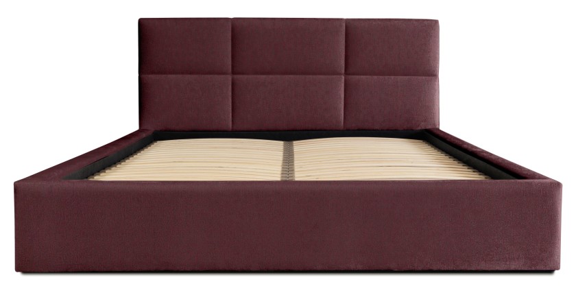 Lit coffre 160x200 coloris bordeaux - Collection MANHATTAN