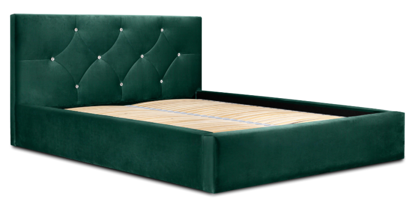 Lit coffre 160x200 coloris vert - Collection DUBAÏ