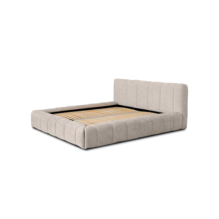 Lit coffre 160x200 coloris beige - Collection COCOON