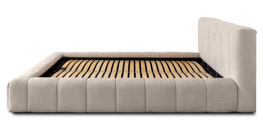 Lit coffre 160x200 coloris beige - Collection COCOON