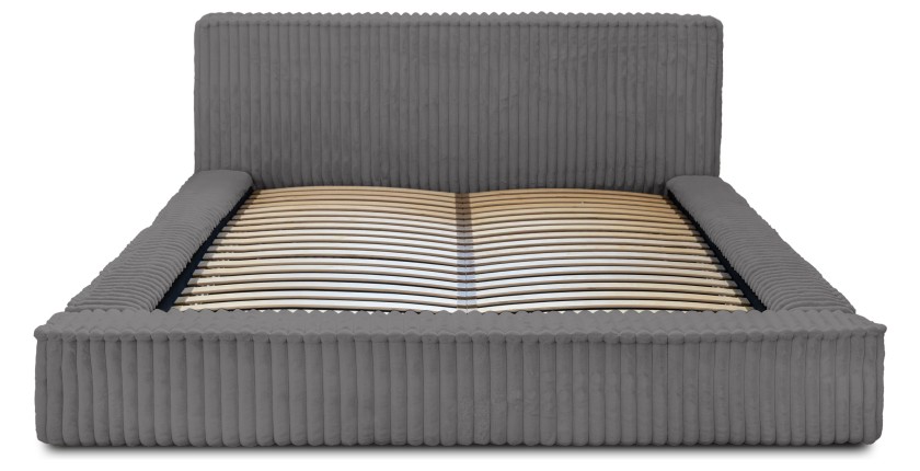 Lit coffre 160x200 coloris gris - Collection COCOON