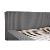 Lit coffre 160x200 coloris gris - Collection COCOON