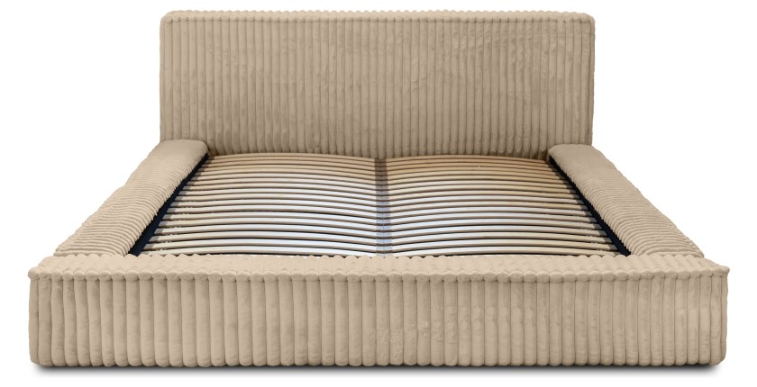 Lit coffre 140x200 coloris sable - Collection CLOUDY