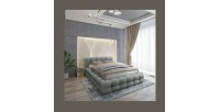 Lit coffre 180x200 coloris gris cendré - Collection BRAVE