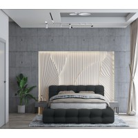 Lit coffre 140x200 coloris noir - Collection BRAVE