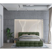 Lit coffre 140x200 coloris vert - Collection BRAVE