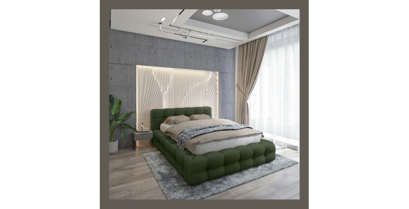 Lit coffre 140x200 coloris vert - Collection BRAVE